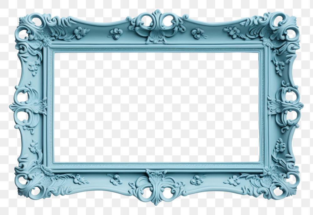 PNG  Blue rectangle frame white background.