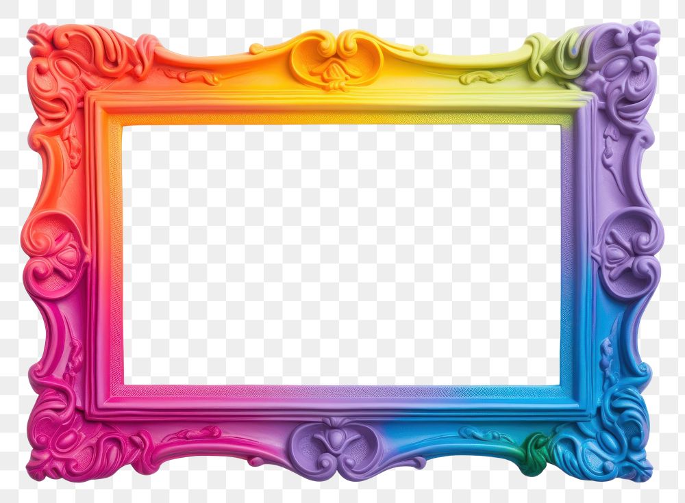 PNG  Rainbow rectangle frame white background