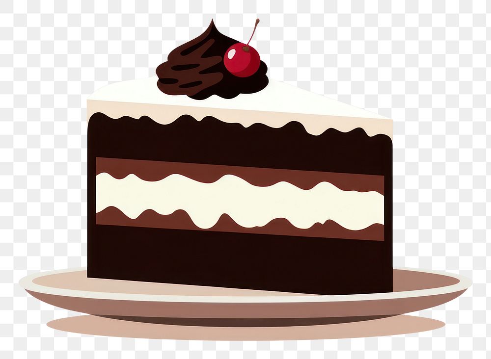 PNG Flat shape of simplified silhouette cake dessert food sachertorte.