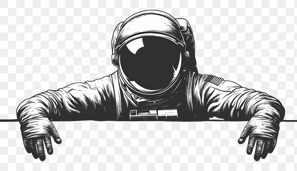 PNG Astronaut line horizontal border drawing sketch adult.