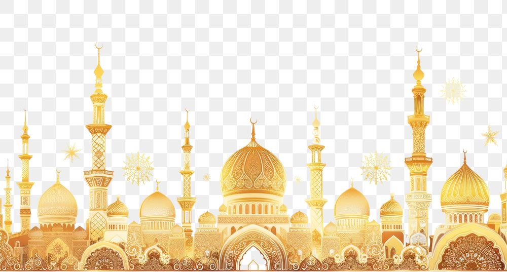 PNG Eid mubarak line horizontal border architecture building dome.