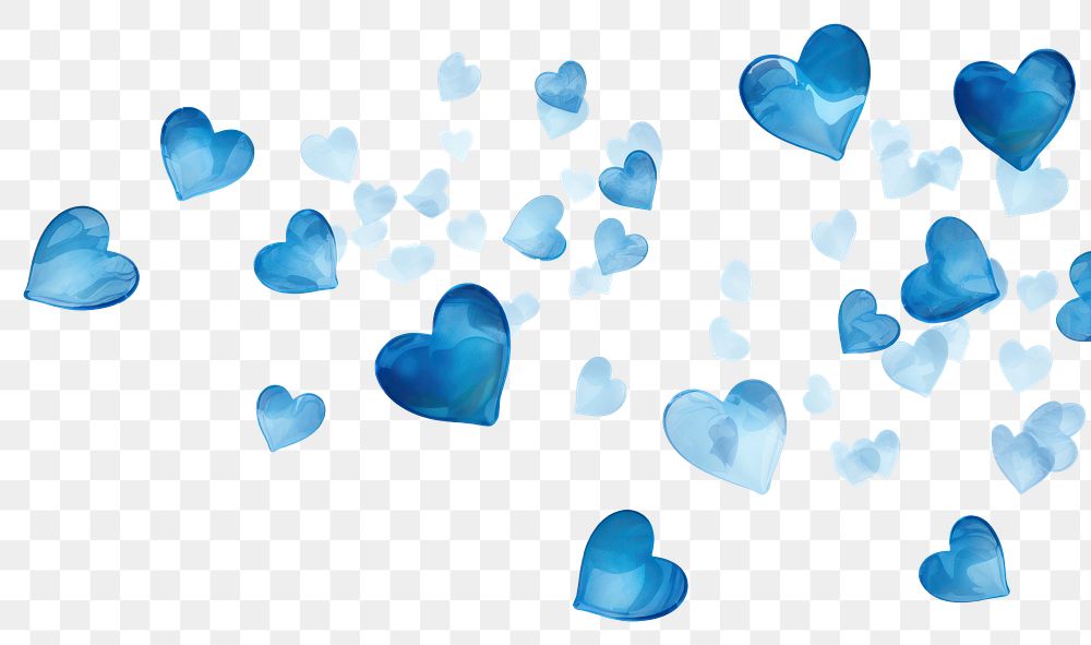 PNG Blue hearts backgrounds petal white background.
