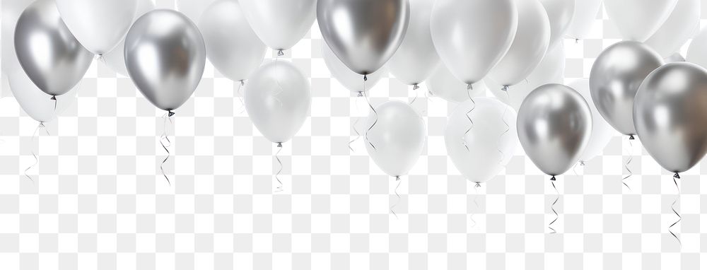 PNG Silver balloons backgrounds white background celebration.
