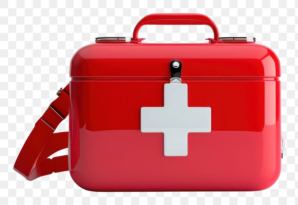 PNG Red first aid kit bag stethoscope furniture.