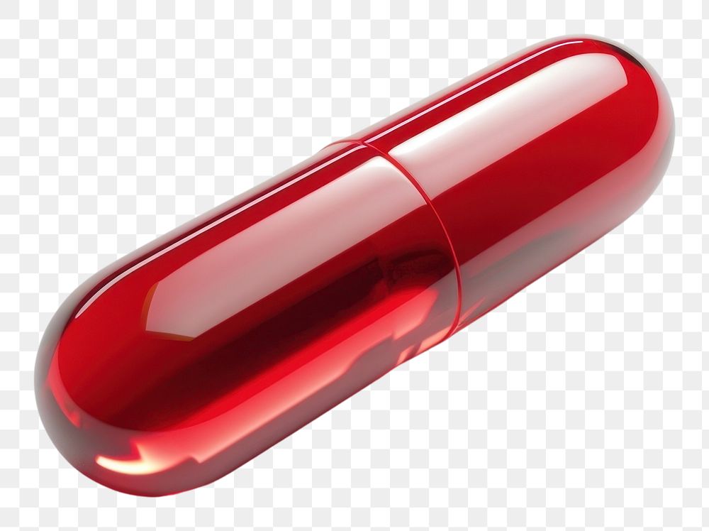 PNG Red medical capsule pill red.