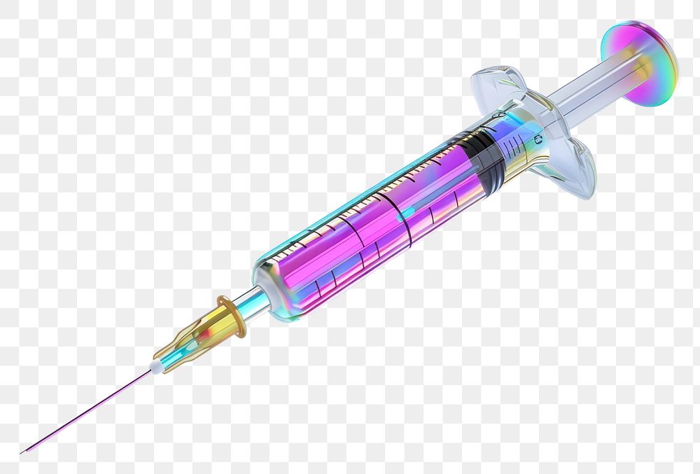 PNG Syringe injection research medicine.