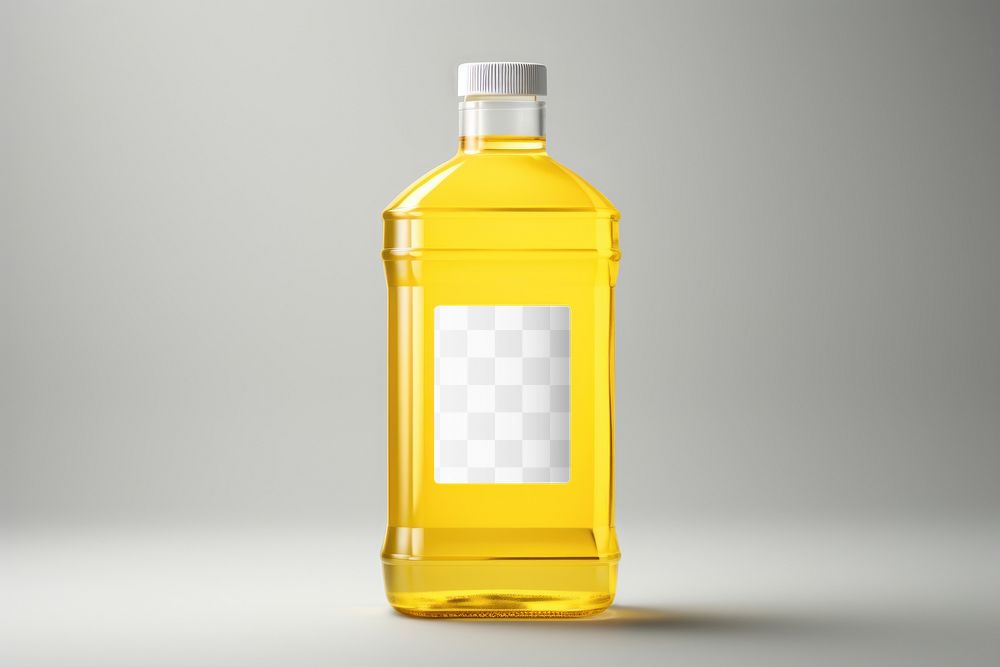 Vegetable oil bottle label png product mockup, transparent design