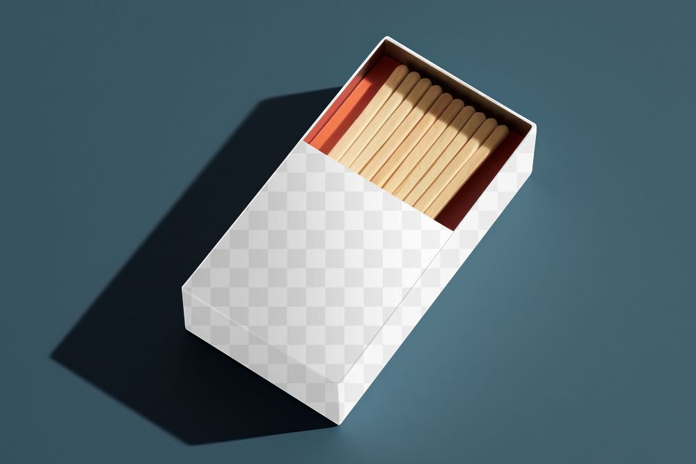 Match box png product mockup, transparent design