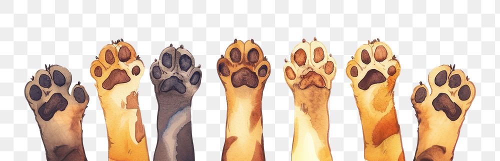 PNG  Dog paws adult white background copy space.