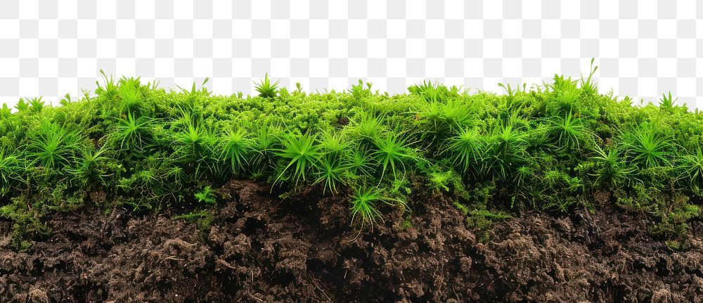 PNG Green moss on soil plant grass green.