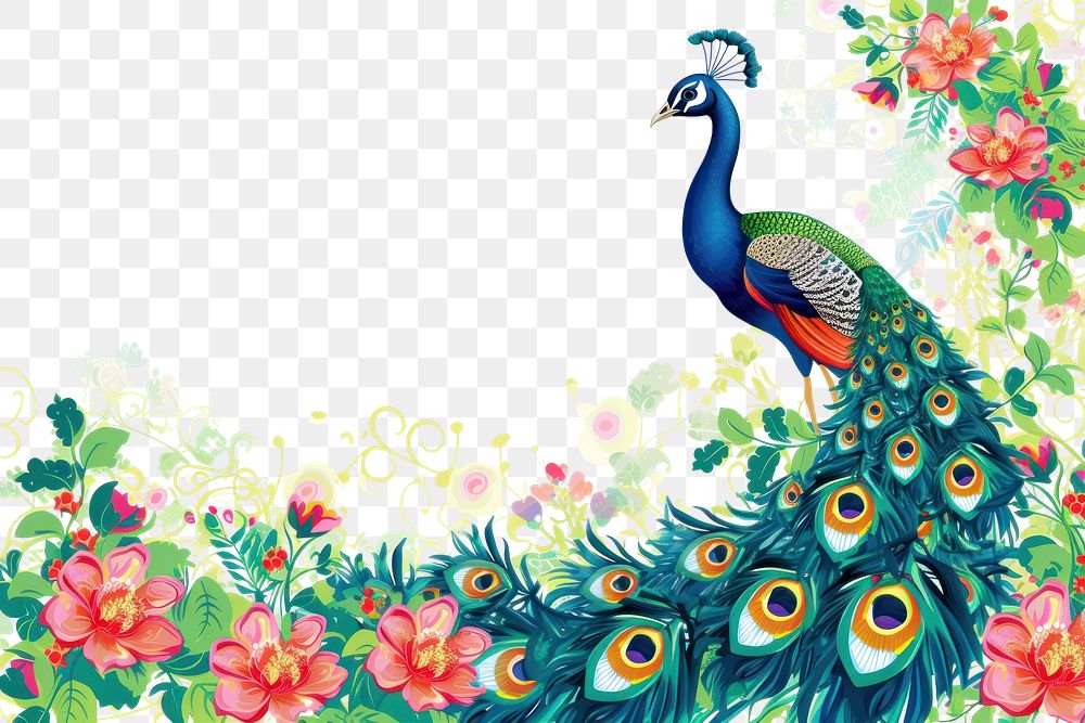 PNG  Peacock pattern animal bird