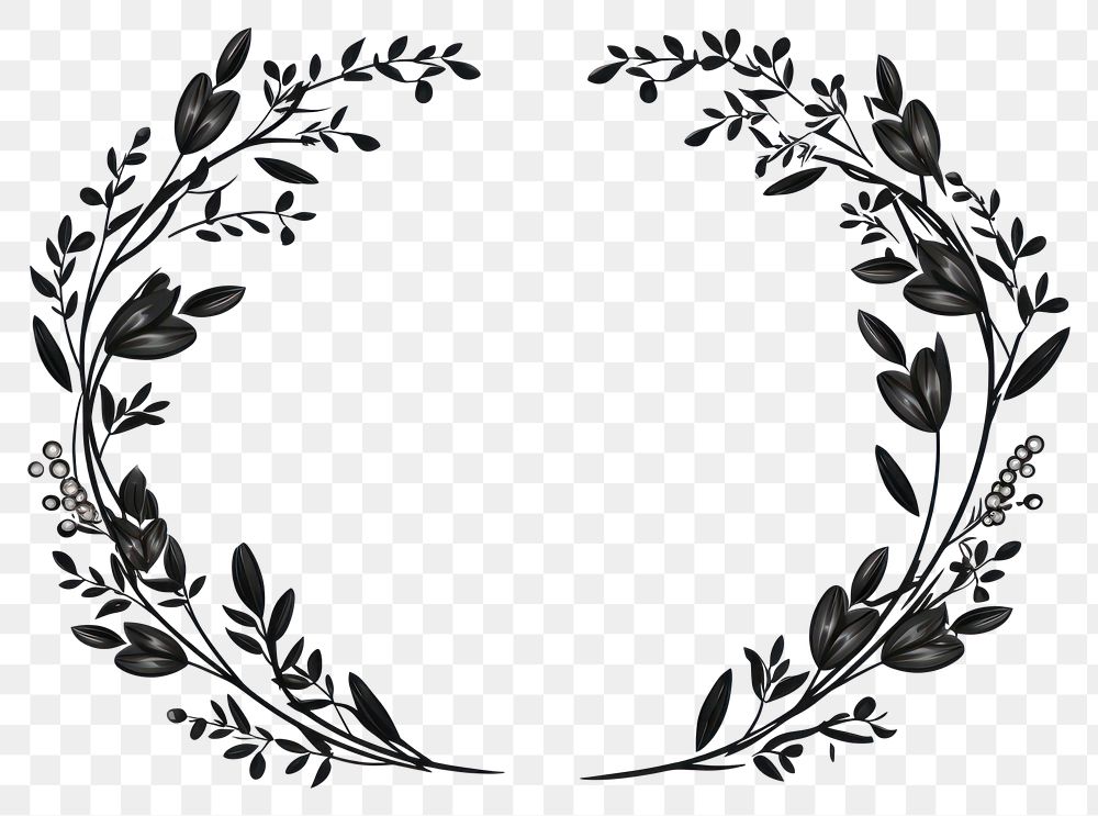 PNG Wreaths pattern plant logo.
