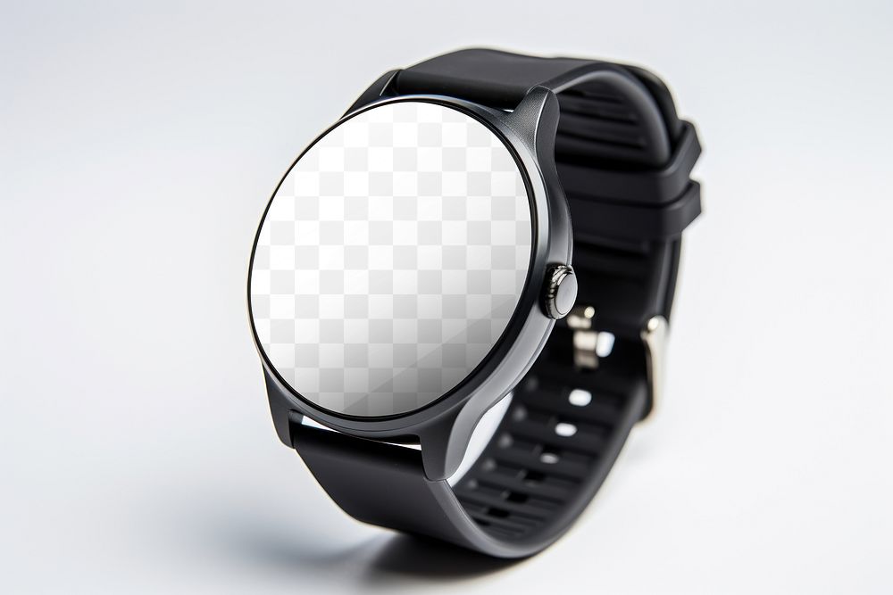 Smartwatch screen png mockup, transparent design