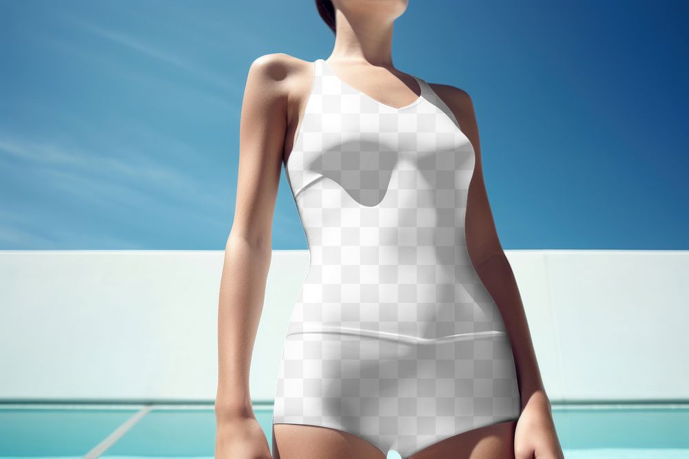 Women's one-piece png product mockup, transparent design
