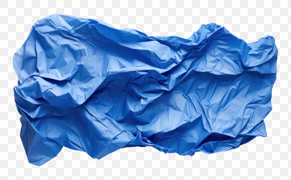 PNG Blue color crumpled paper backgrounds white background wrinkled.