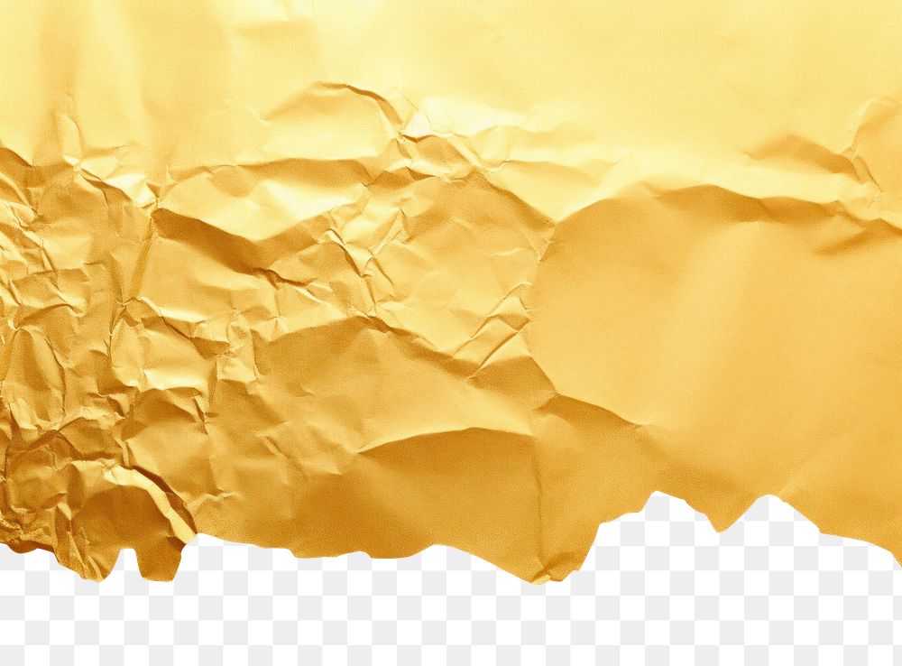PNG Gold color paper with ripped backgrounds aluminium crumpled.