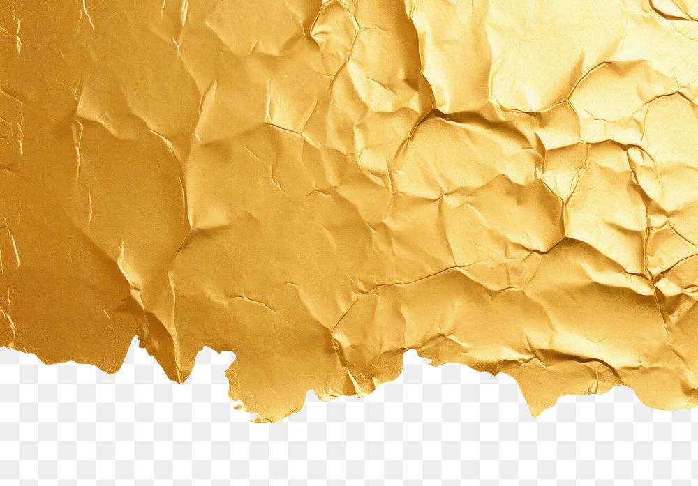 PNG Gold color paper with ripped backgrounds aluminium crumpled.