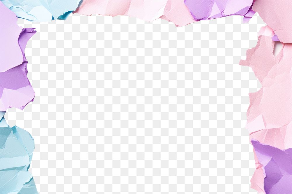 PNG Pastel colors border paper with ripped backgrounds petal white background.