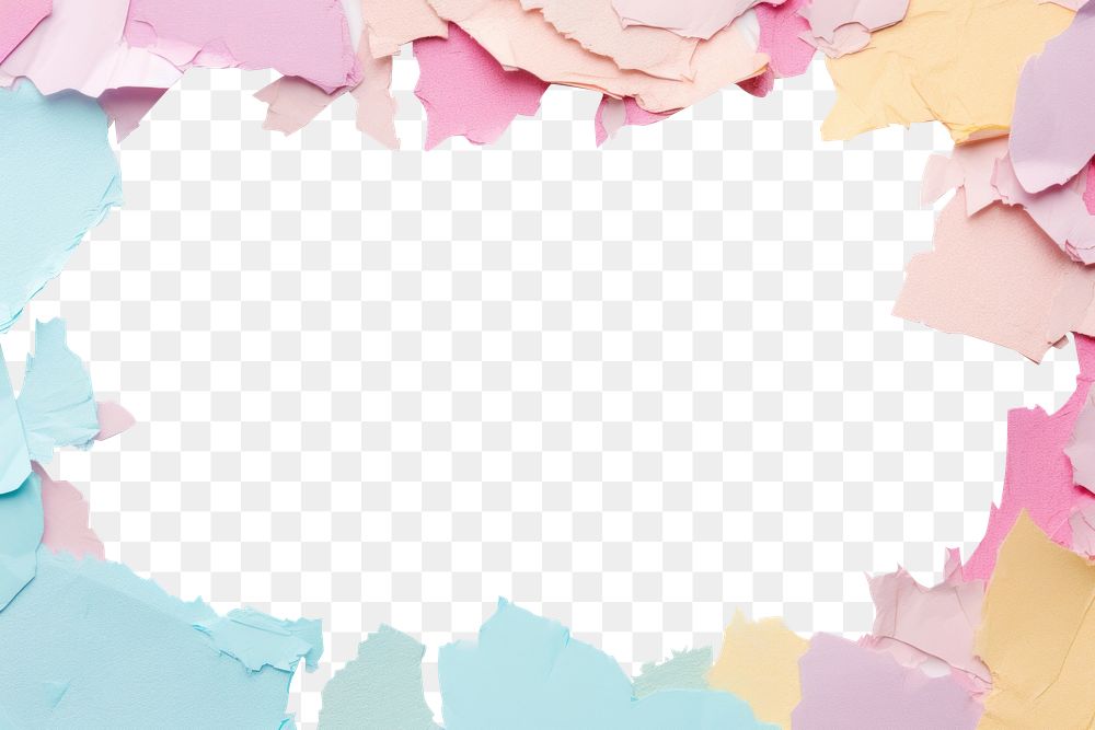 PNG Pastel colors border paper with ripped backgrounds white background splattered.