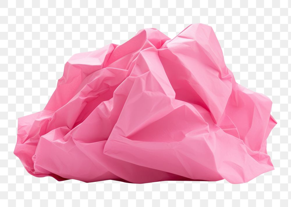 PNG Pink color crumpled paper origami white background simplicity.