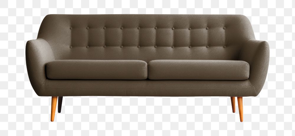 PNG Dark brown loveseat sofa, transparent background