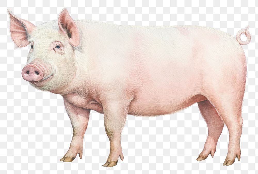 PNG A pig full body mammal animal livestock.