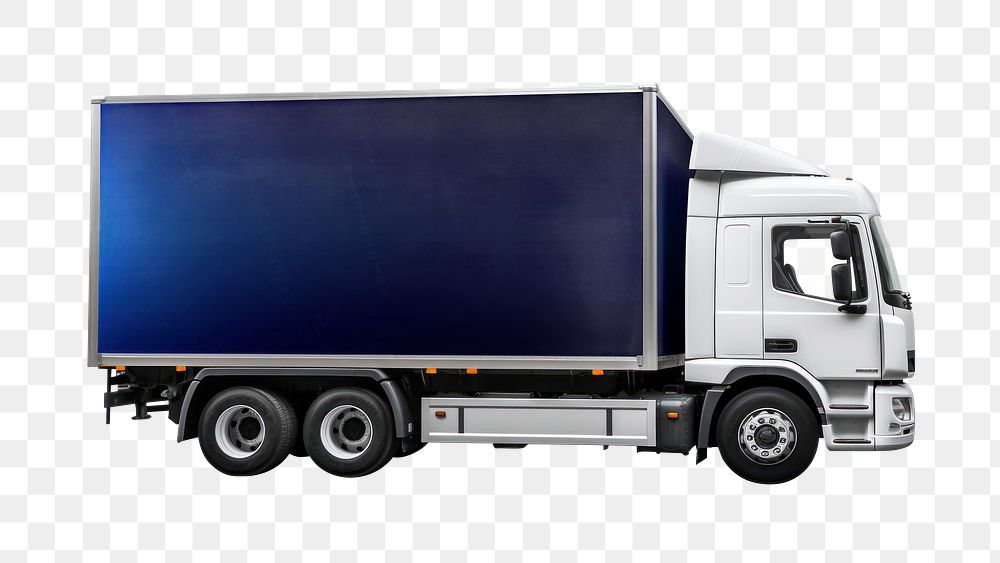 PNG navy blue lorry truck, transparent background