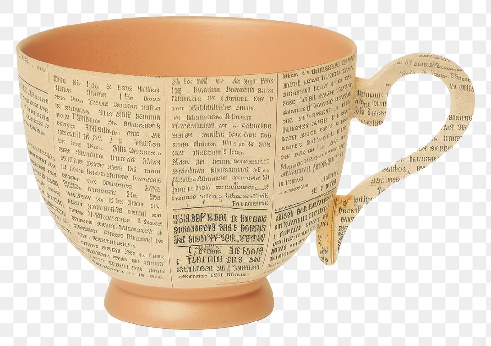 PNG Ephemera paper cup mug art refreshment.