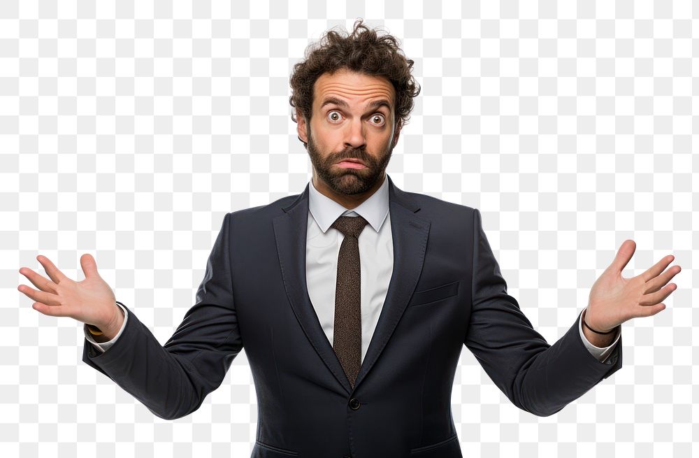 PNG Businessman angry shrugged and arms outstretched portrait adult photo