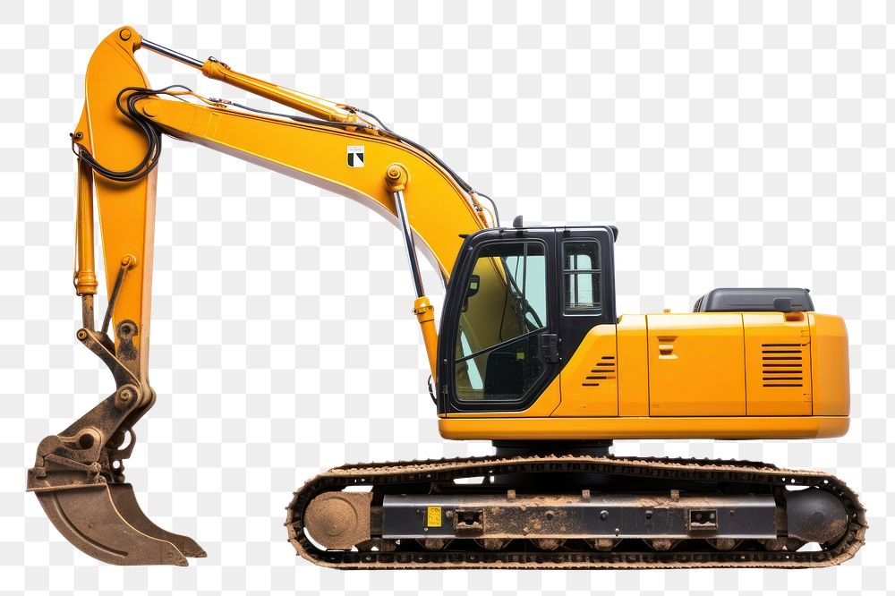 PNG Excavator  white background construction.