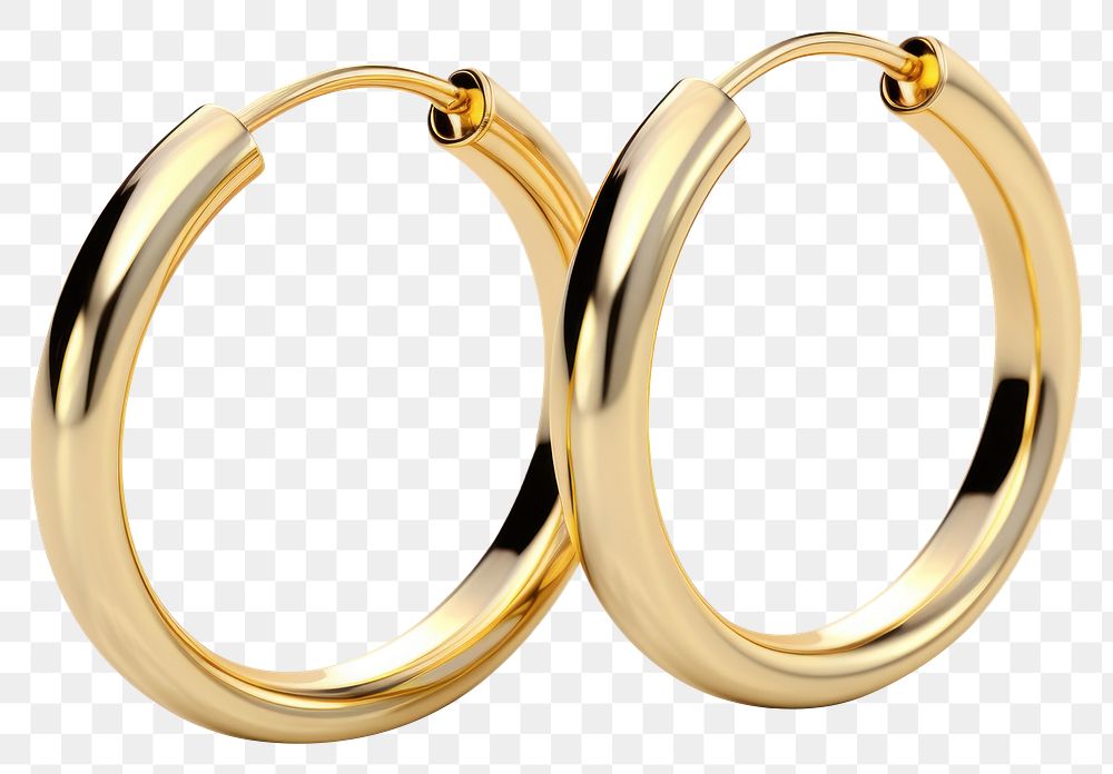 PNG Stainless Steel Hinge Action Seamless Hoop Earrings Gold earring gold jewelry.