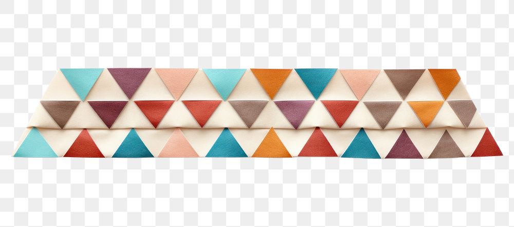 PNG  Triangle geometric pattern adhesive strip white background rectangle origami.