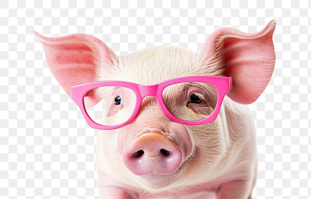Glasses mammal animal pig.