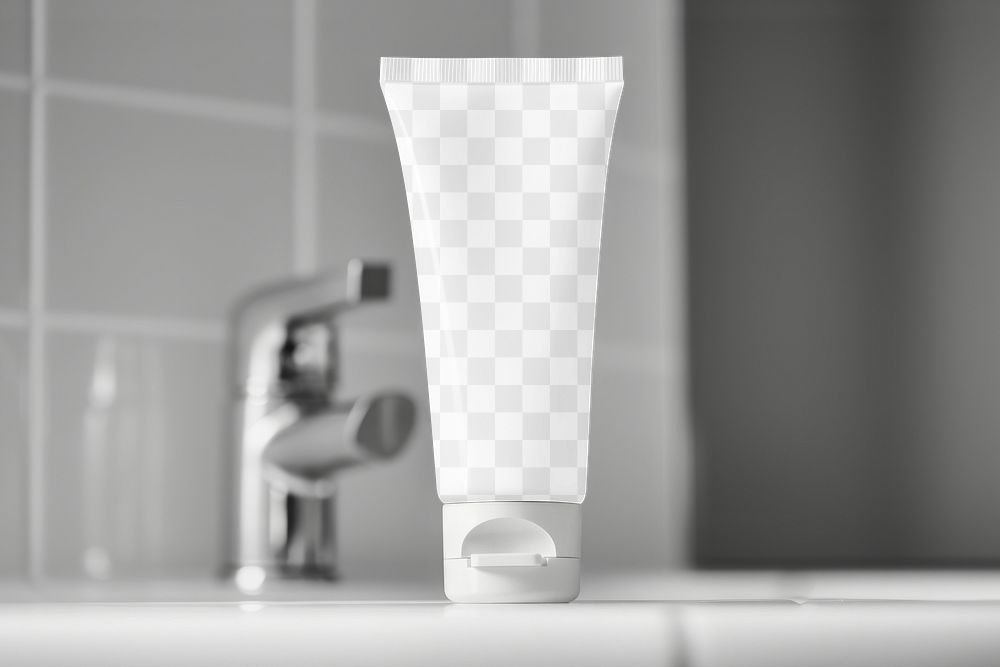 Skincare tube png mockup, transparent design
