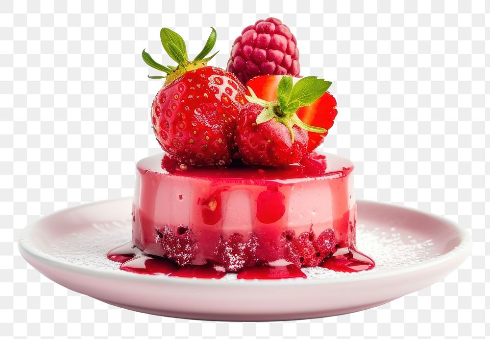 Raspberry dessert fruit cream.