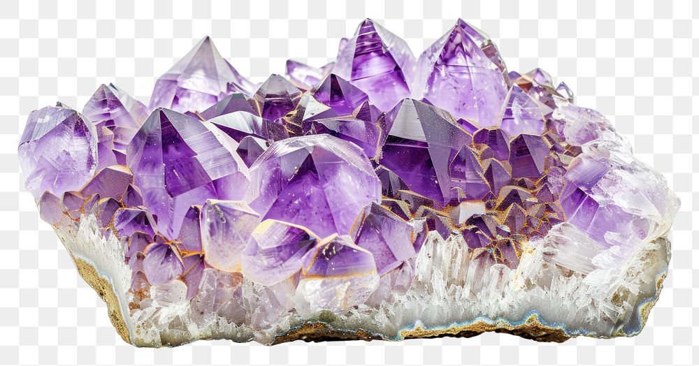 PNG Violet Crystal Stone amethyst mineral crystal.