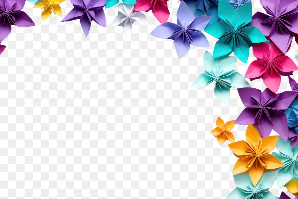 PNG Bouquet floral border backgrounds origami paper.