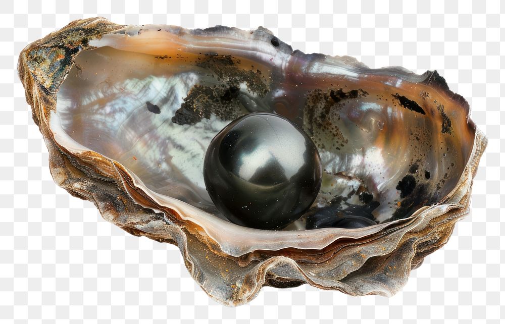 PNG Black pearl gemstone jewelry oyster