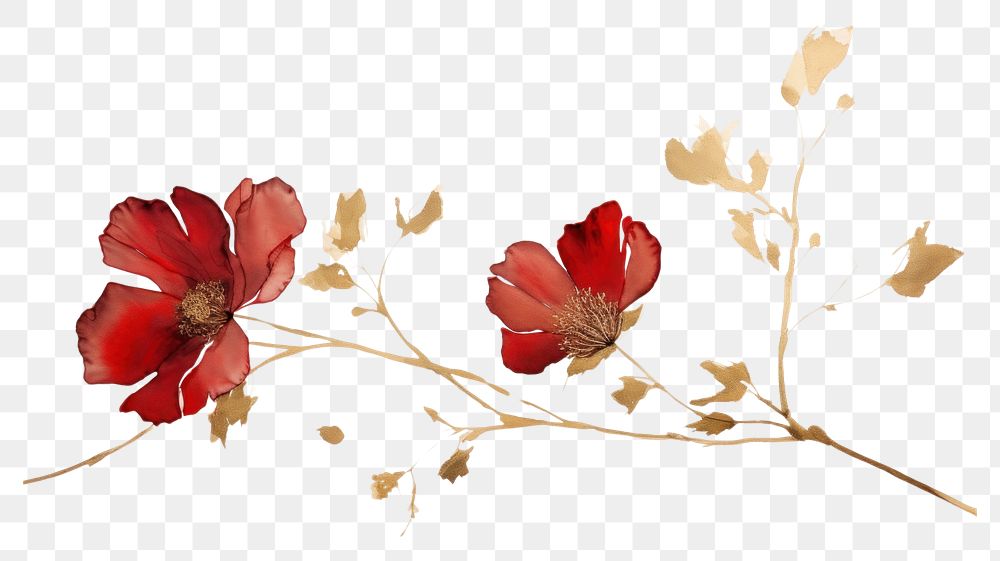 PNG Dried red flower watercolor background painting plant petal.