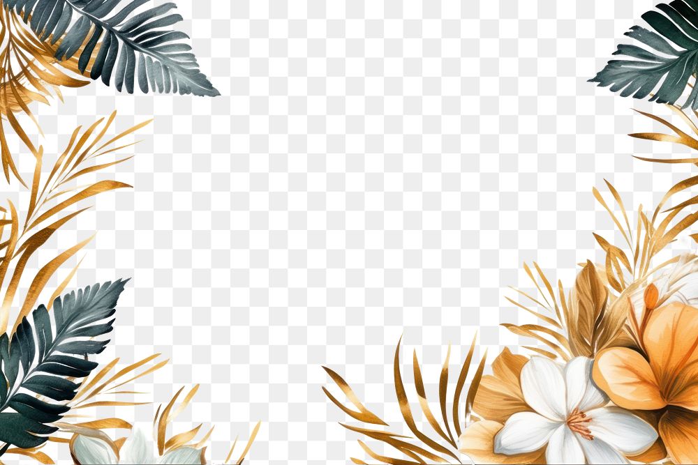 PNG Tropical border frame backgrounds pattern plant.