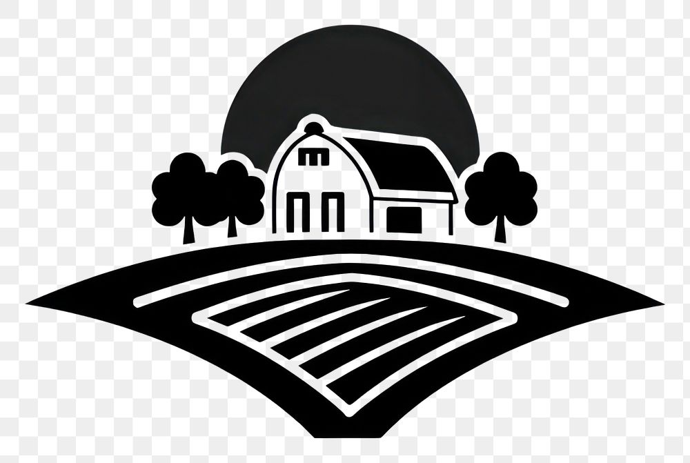 PNG Orange Farm logo icon silhouette farm architecture.