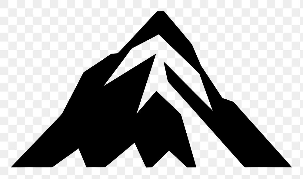 PNG Mountain logo Simple symbol white stratovolcano.