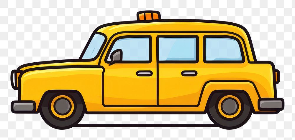 PNG Cute taxi Clipart vehicle cartoon white background.