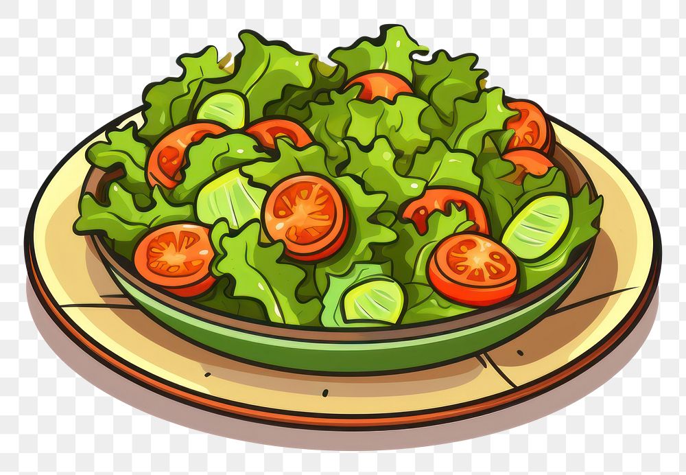 PNG Salad on plate Clipart vegetable lettuce plant.