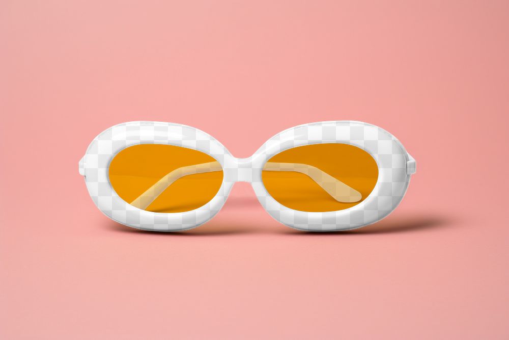 Vintage oval sunglasses png mockup, transparent design