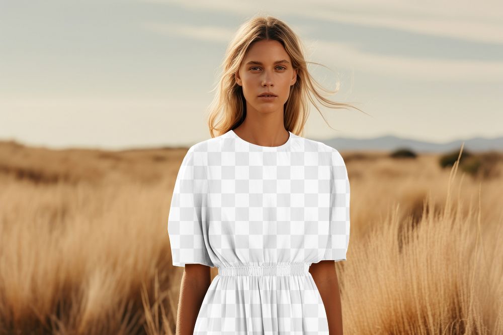 Women's dress png mockup, transparent design