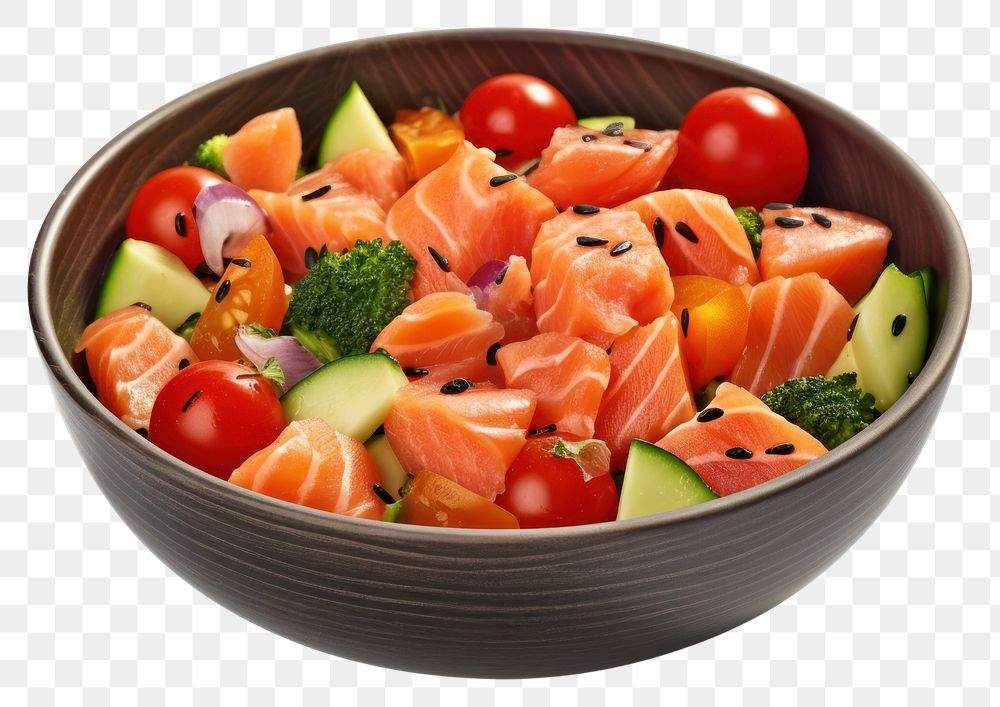 PNG Seafood meal bowl vegetable.