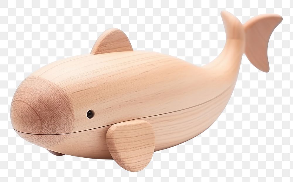 PNG Wood toy whale white background.
