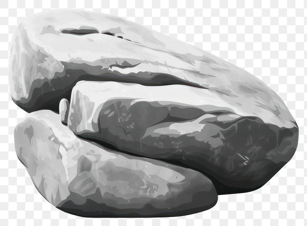 PNG Gray stone sketch rock white background.