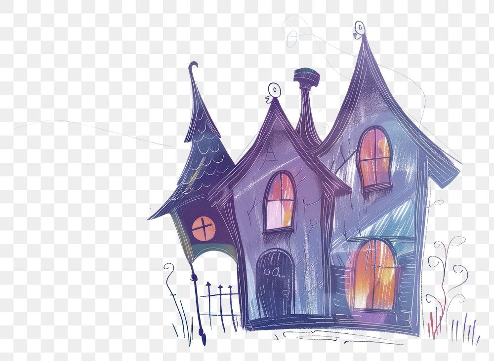 PNG Haunted house drawing sketch architecture.